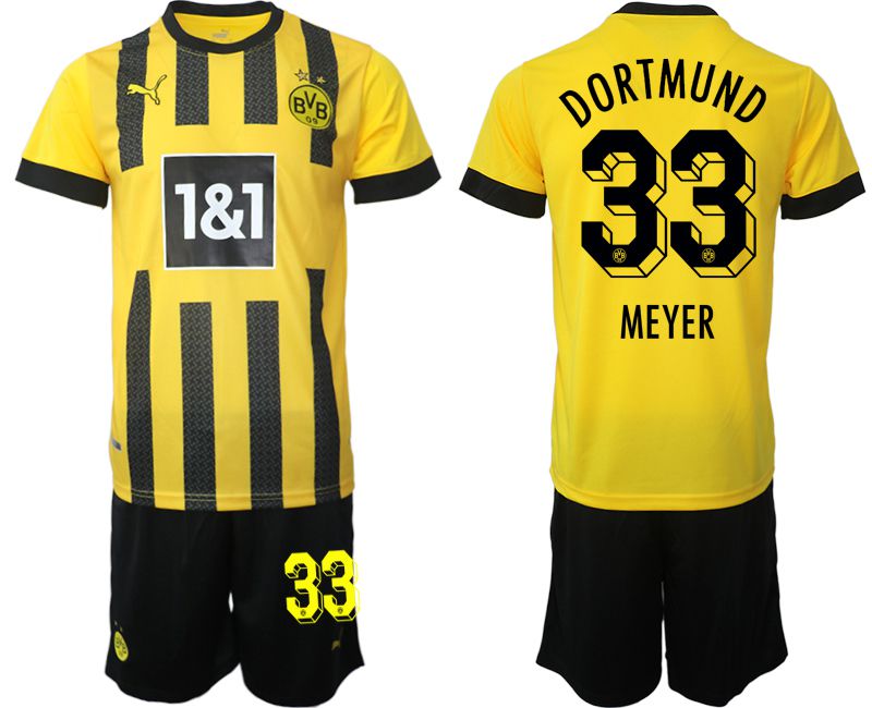 Men 2022-2023 Club Borussia Dortmund home yellow #33 Soccer Jersey